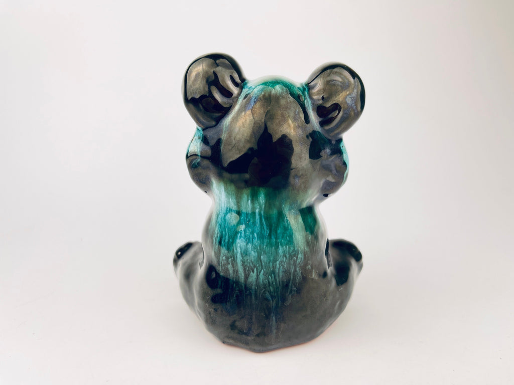 Product image for 'vintage green drip glazed teddy bear figurine blue mountain pottery made in canada' (view 215e86)