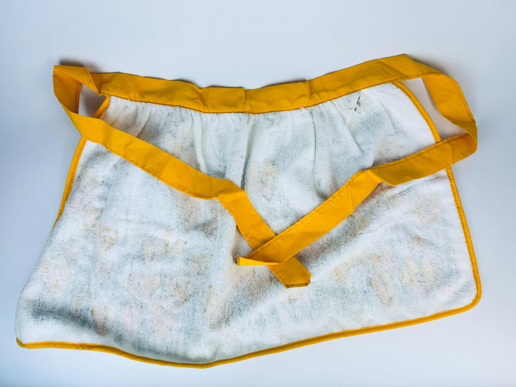 Product image for 'vintage vera yellow floral terry cloth towel waist apron 100 cotton new old stock nos' (view 7d850a)
