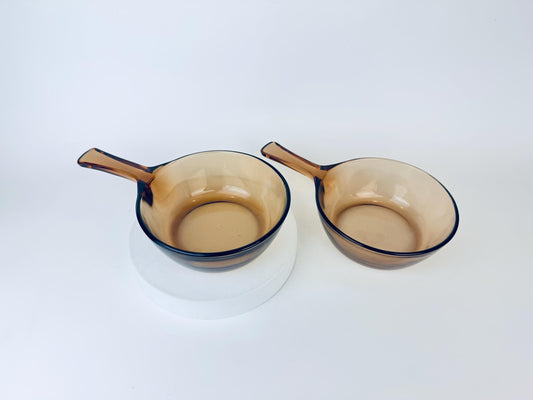 Product image for 'vintage brown glass vision corning skillet 0 5l made in usa sold separately' (view 07404e)