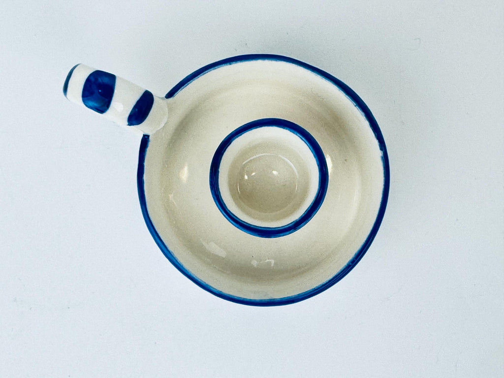 Product image for 'vintage hand painted delft blue chamber candlestick holder' (view f35431)