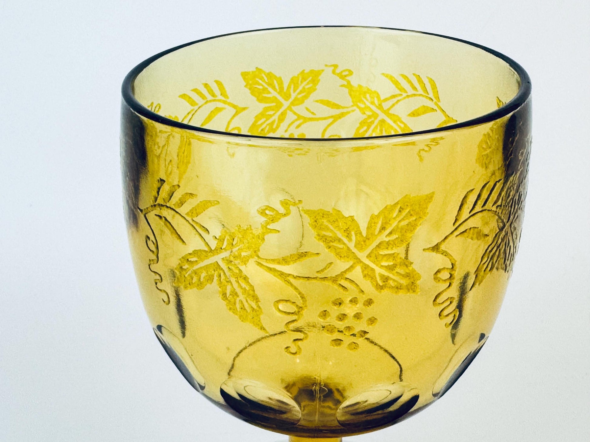 Product image for 'vintage pressed glass thumbprint oversized chalice schooner beer goblet wine glass bartlett collins sold separately' (view 86d1be)
