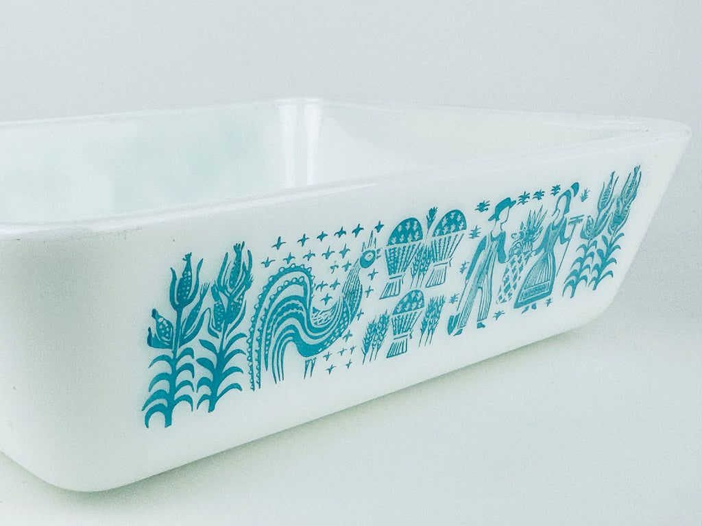 Product image for 'vintage large butterprint amish pyrex refrigerator fridgie dish 503 1 1 2 qt made in usa' (view b5575b)