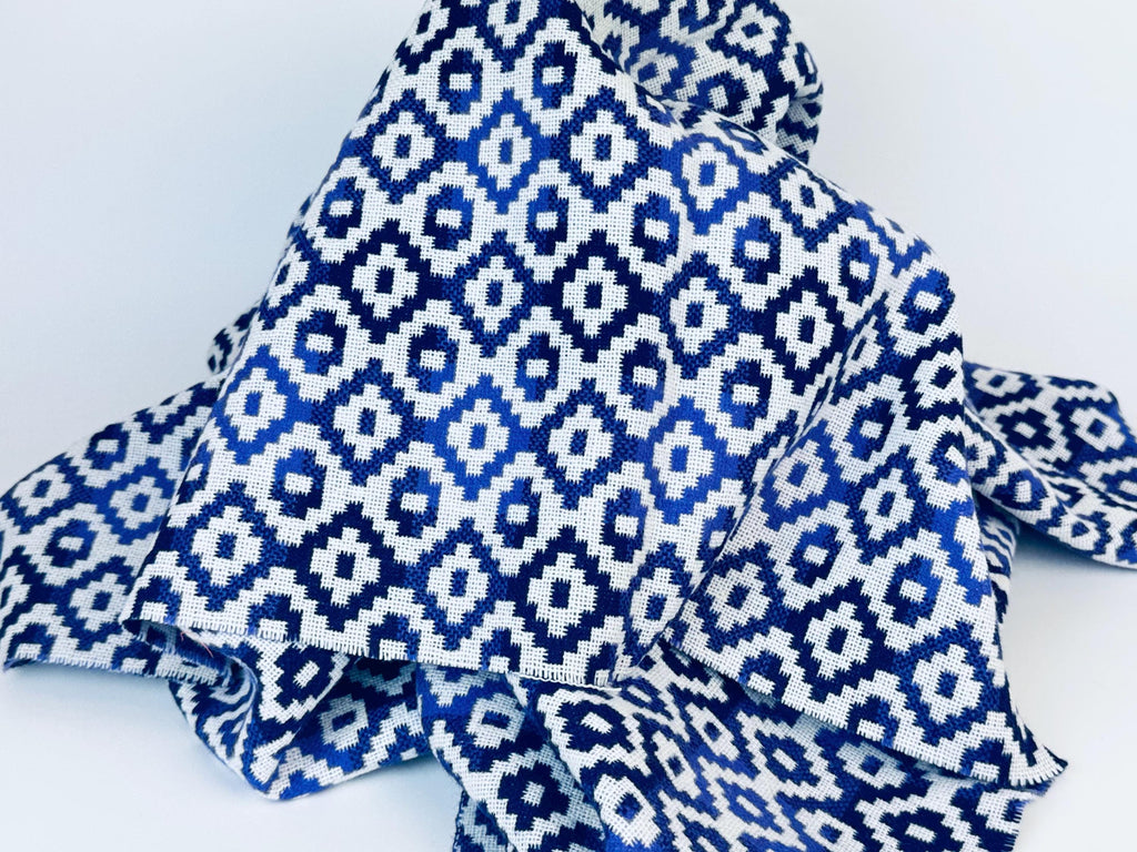 Product image for 'vintage purple white geometric thick woven jacquard fabric 27 x 55' (view b05f40)