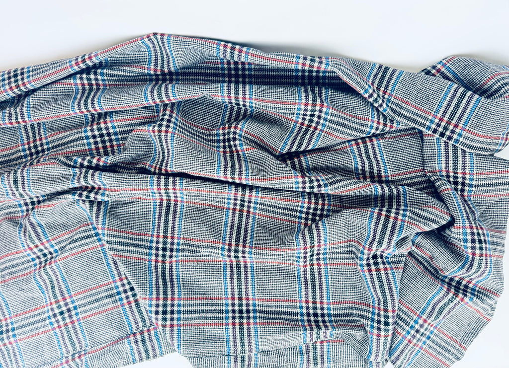 Product image for 'vintage grey black plaid wool fabric various sizes sold separately' (view 2b6241)