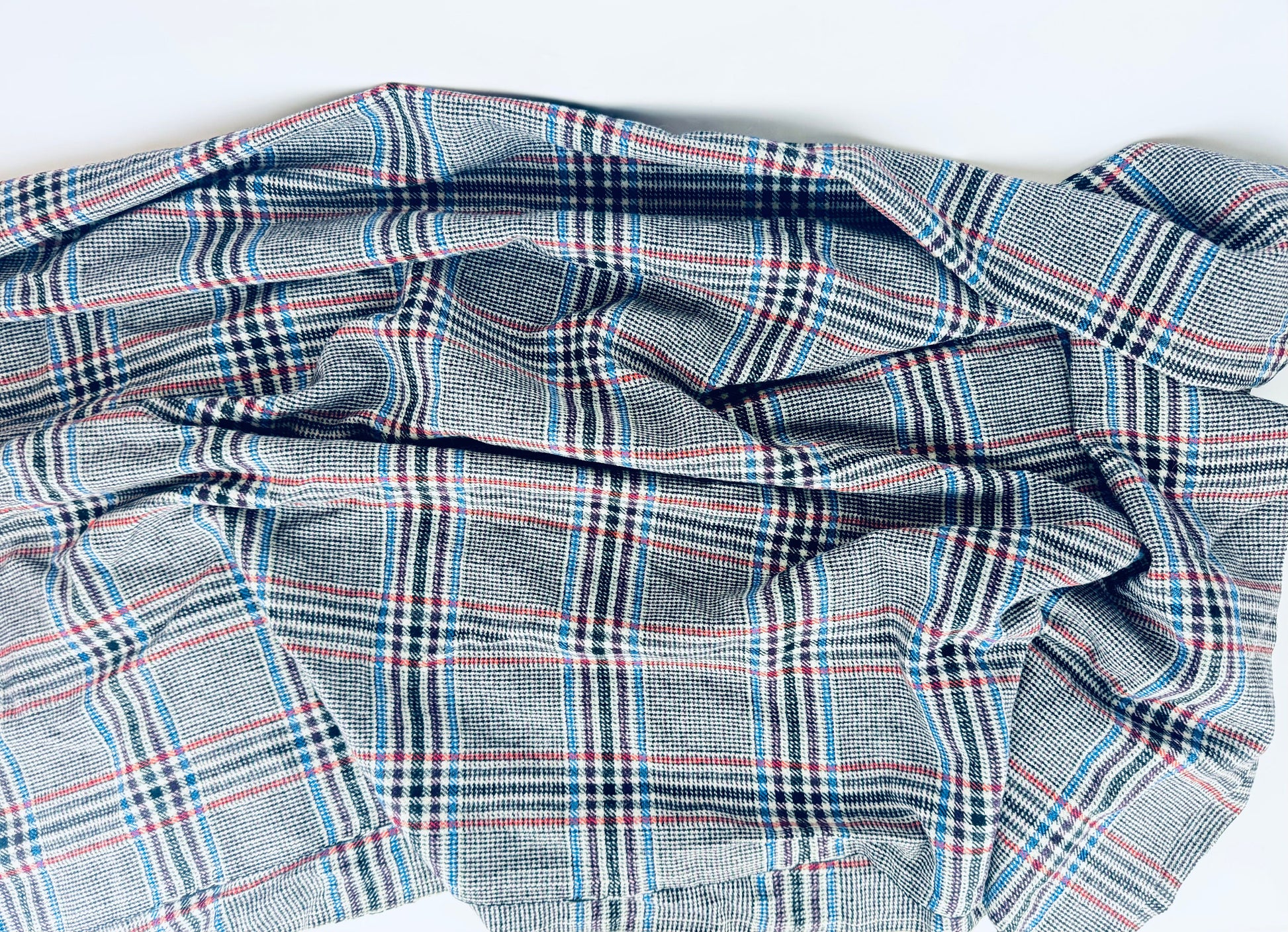 Product image for 'vintage grey black plaid wool fabric various sizes sold separately' (view 2b6241)