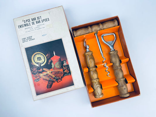 Product image for 'vintage mid century japanese barware set 3 piece stainless steel tools' (view f55c8a)