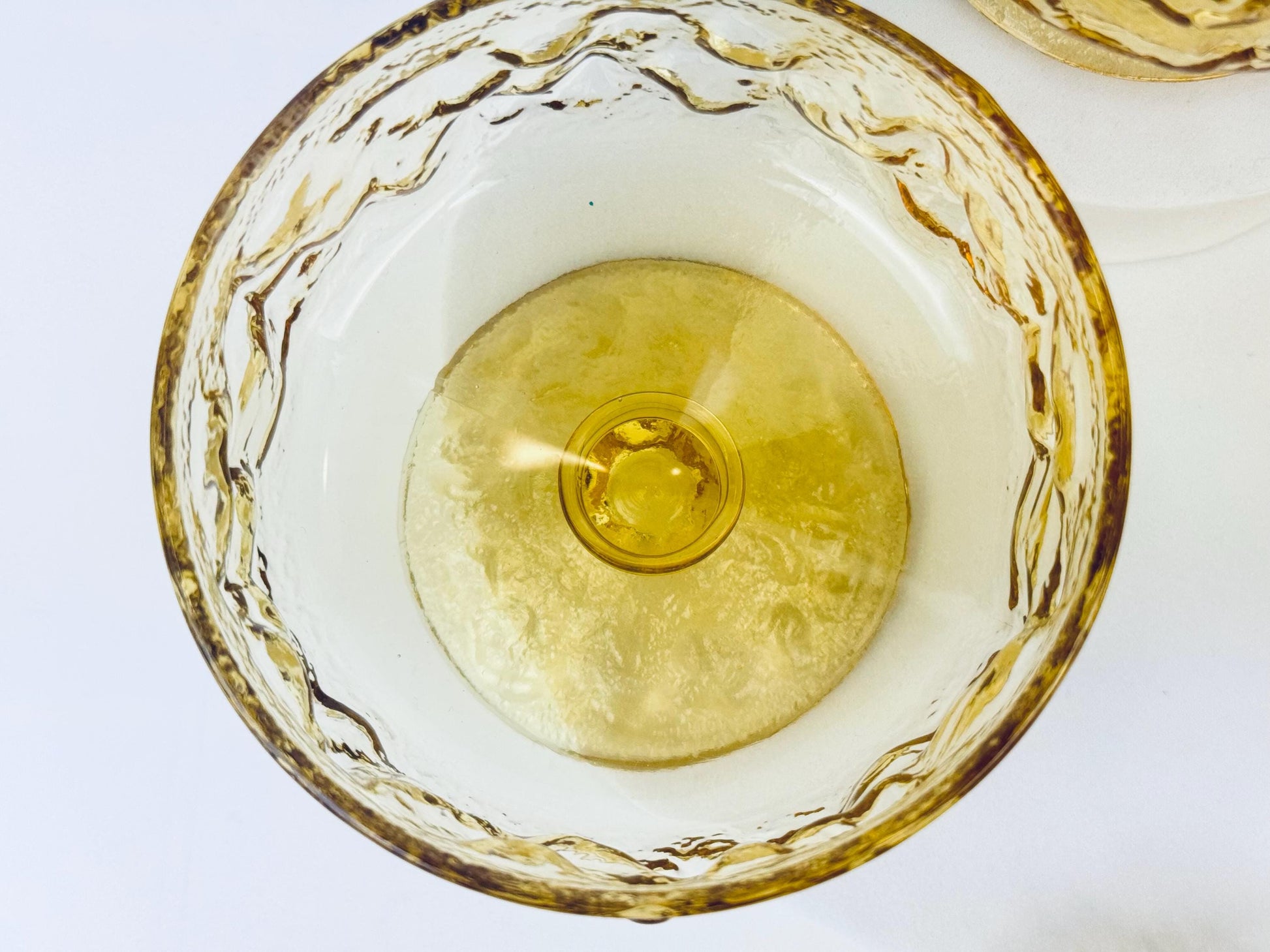 Product image for 'vintage amber anchor hocking crinkle lido milano footed sherbet glasses set of four 4' (view 2a4036)