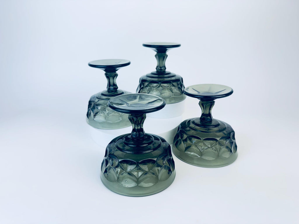 Product image for 'vintage smokey black champagne glasses set of four 4 perspective by noritake made in japan' (view 0fc37b)