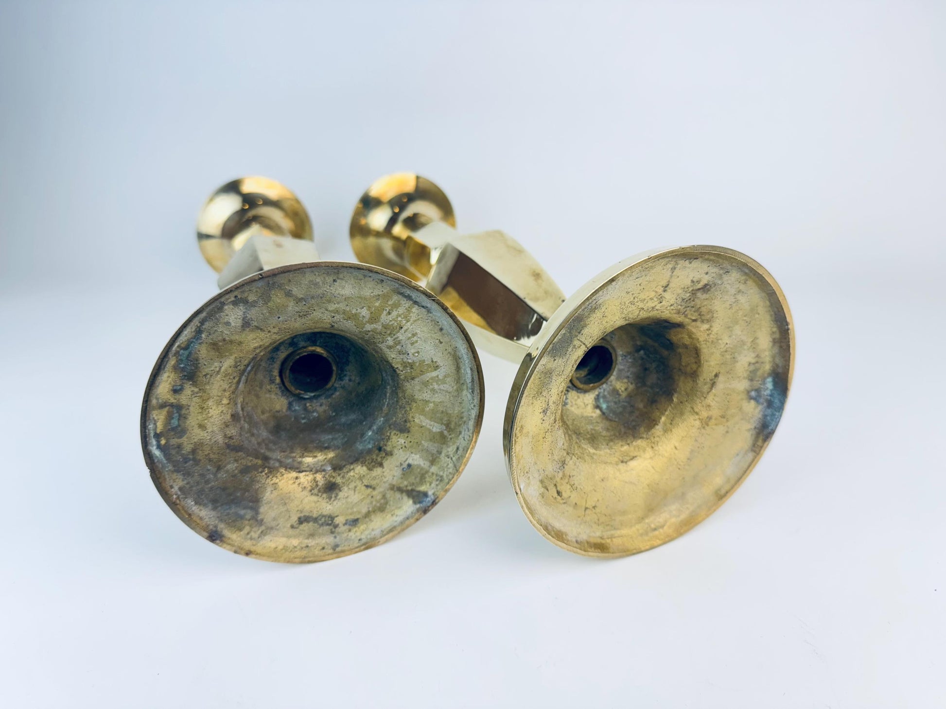 Product image for 'vintage 1980s tall regal brass candlestick holders set of 2 11 6 heavyweight elegance' (view f839de)