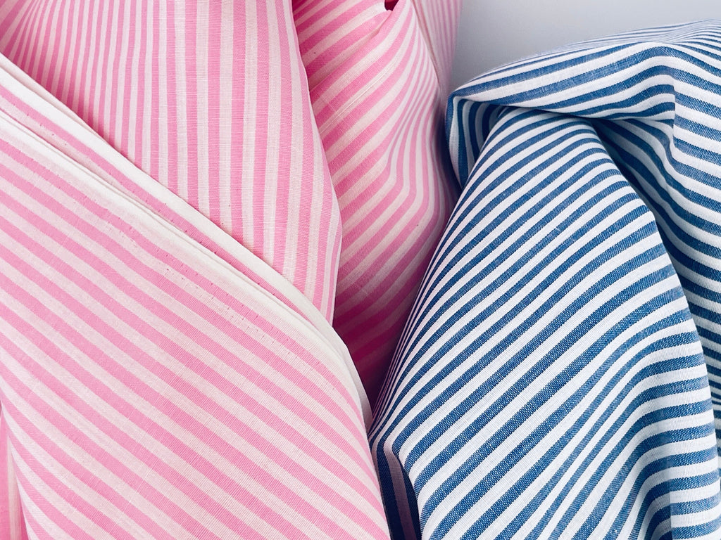 Product image for 'vintage pink blue striped fabric material sold separately' (view 228417)