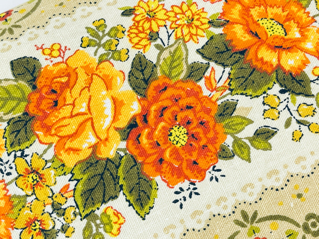 Product image for 'vintage preshrunk floral cotton fabric 43 x 70 house home draperies inc' (view 84de2c)