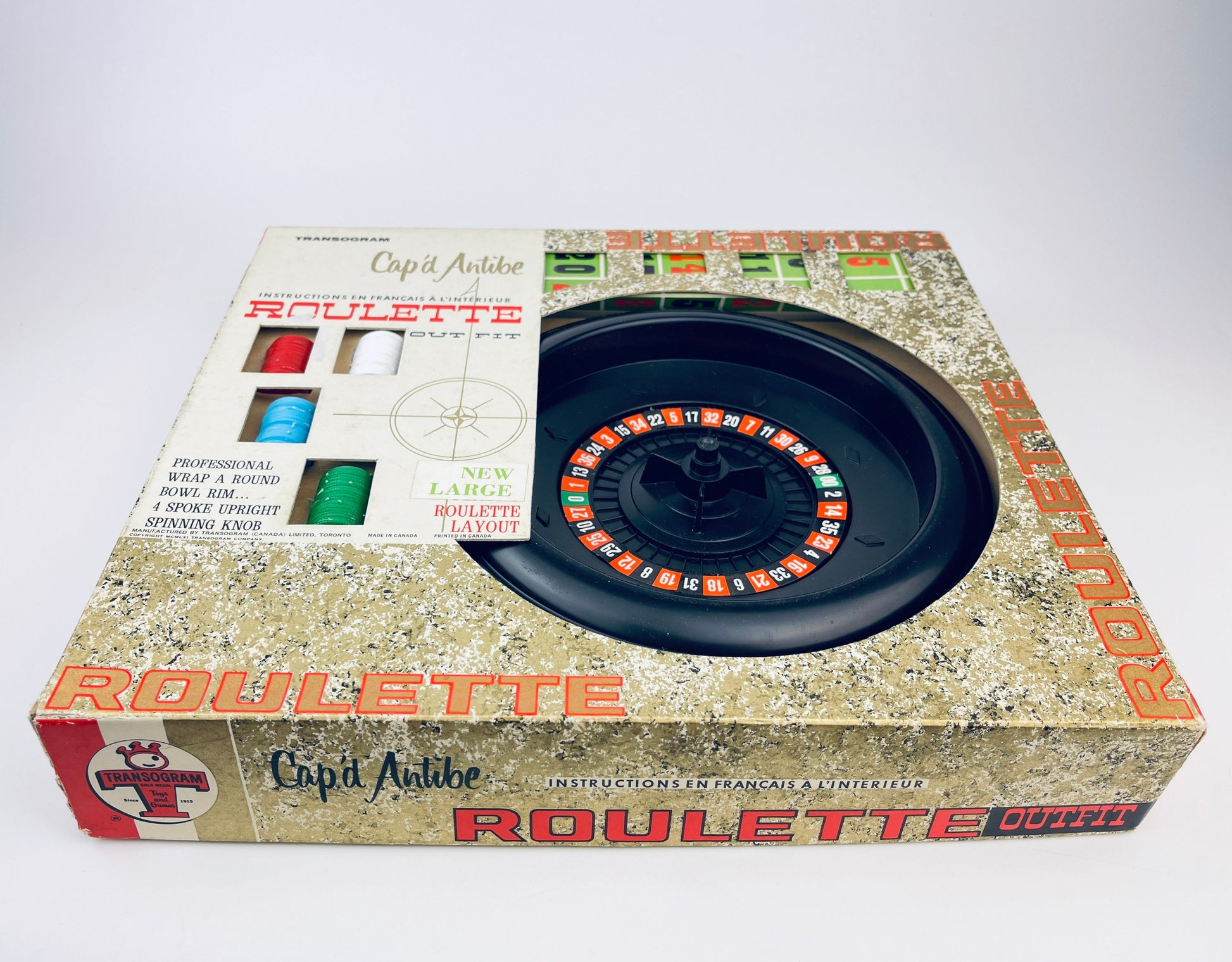 Product image for 'vintage roulette board game made in canada by transogram instructions en francis a linterieur' (view 74b6a3)