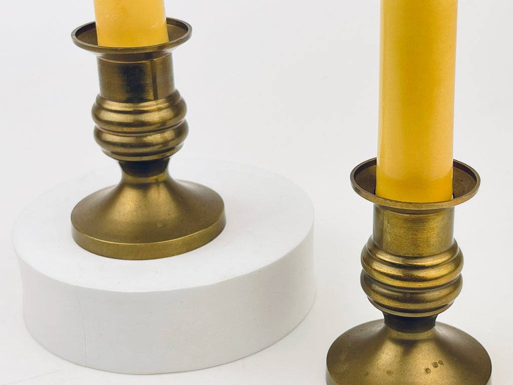 Product image for 'vintage tabletop brass electric candle holders set of two 2 attractive aged metal patina' (view 76d518)
