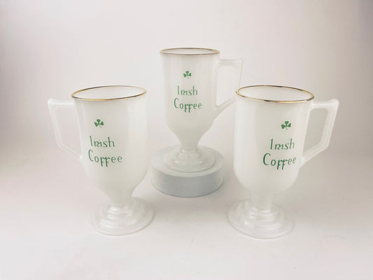 Product image for 'vintage milk glass irish coffee pedestal mugs set of three 3' (view 6c41d4)