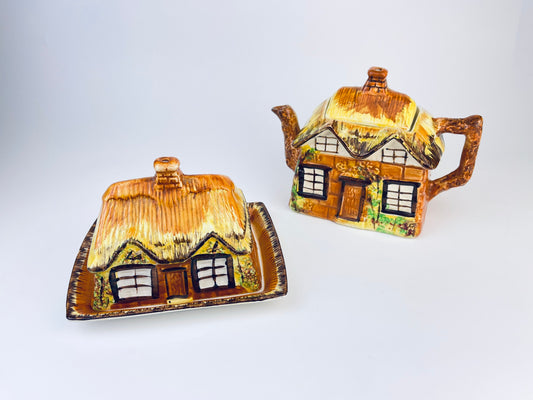 Product image for 'vintage price kensington ye olde cottage tea kettle tea pot cheese cloch butter container made in england sold separately' (view 771676)