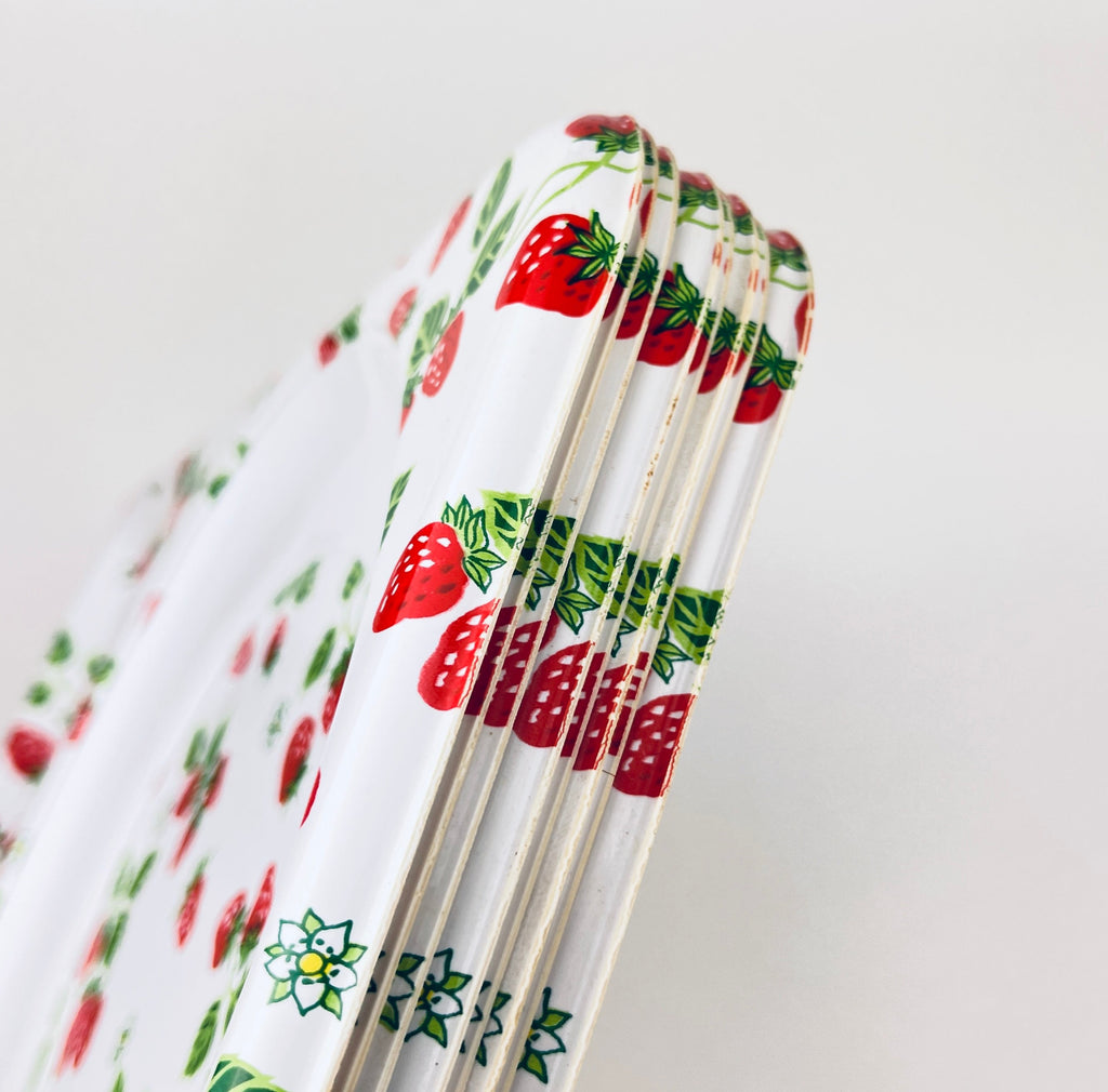 Product image for 'vintage strawberry fields tray retro picnic dining charm' (view c0c9ea)