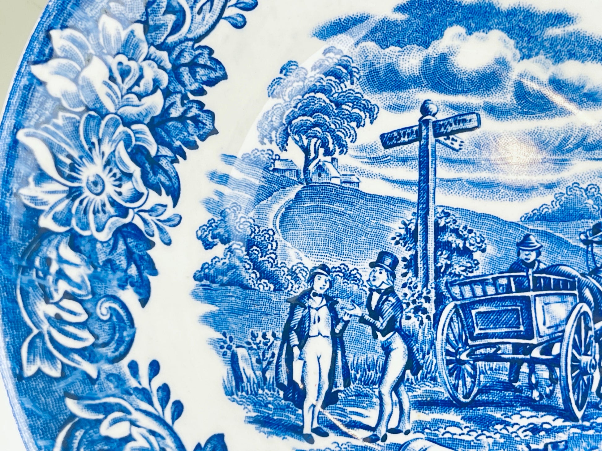 Product image for 'vintage dickens series blue transferware english ironstone bowl made in england sold separately' (view d16fba)
