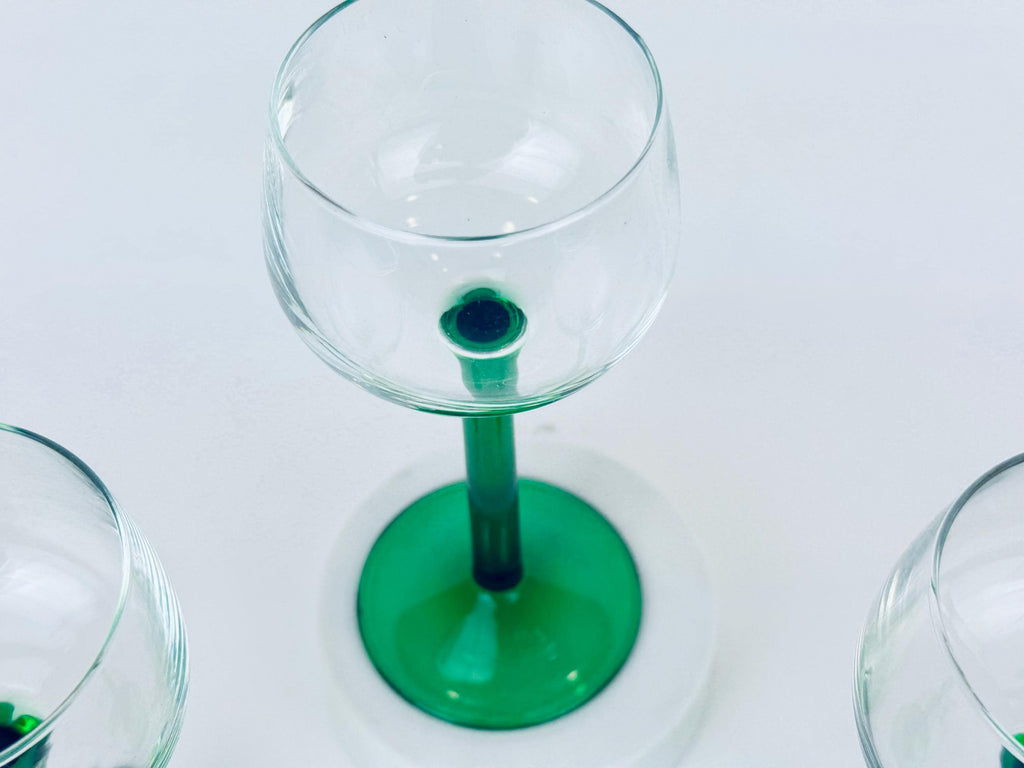 Product image for 'vintage luminarc emerald green stem wine glasses set of 3' (view 9650c4)