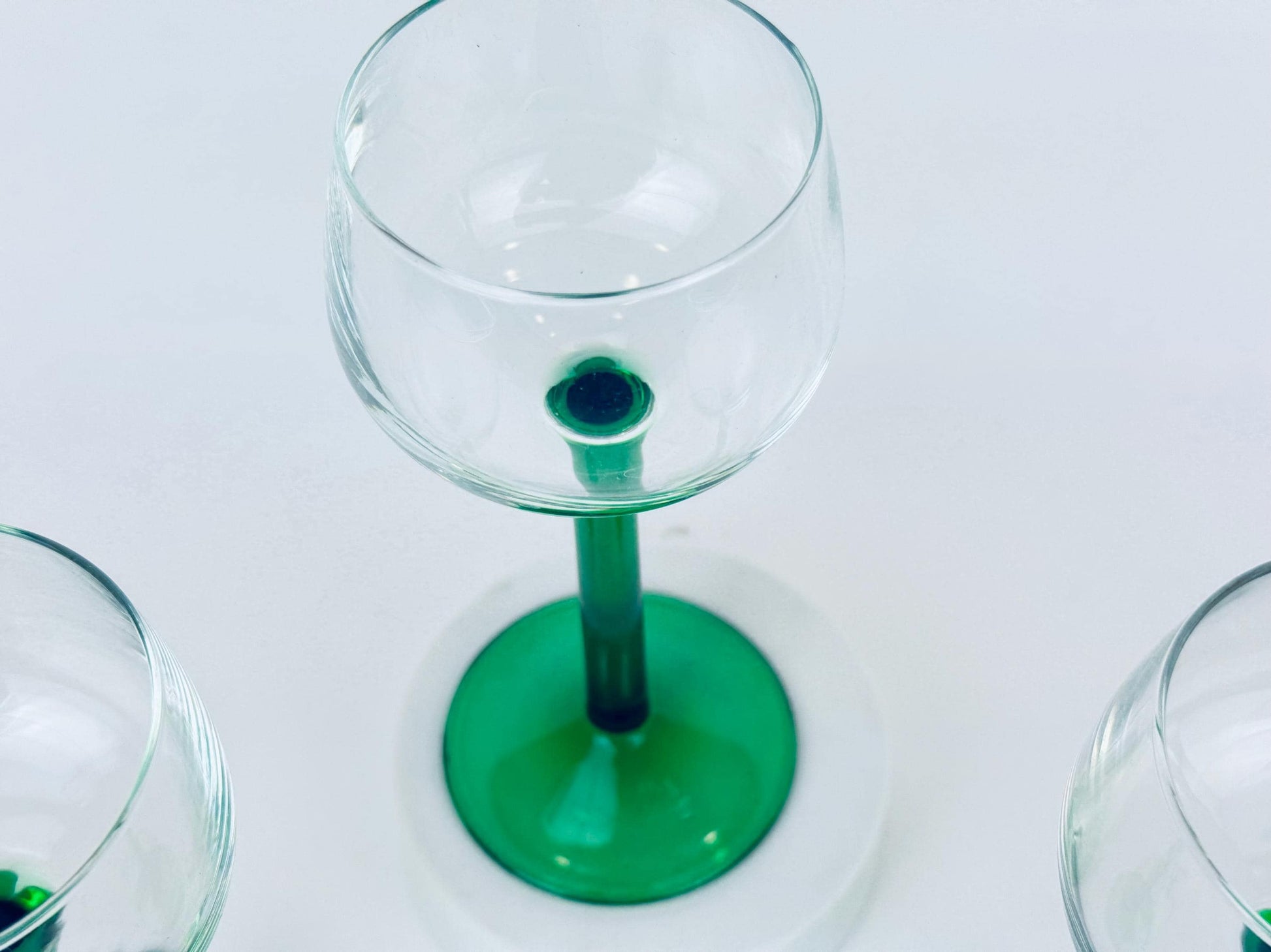 Product image for 'vintage luminarc emerald green stem wine glasses set of 3' (view 9650c4)