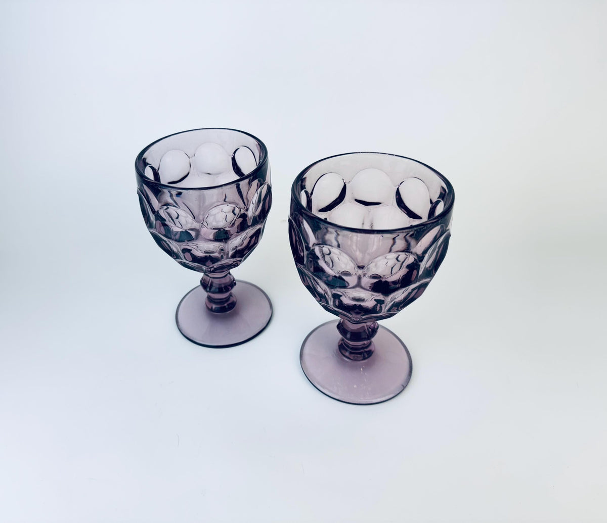 Product image for 'vintage plum purple fostoria moonstone glasses set of two 2' (view a1ff61)