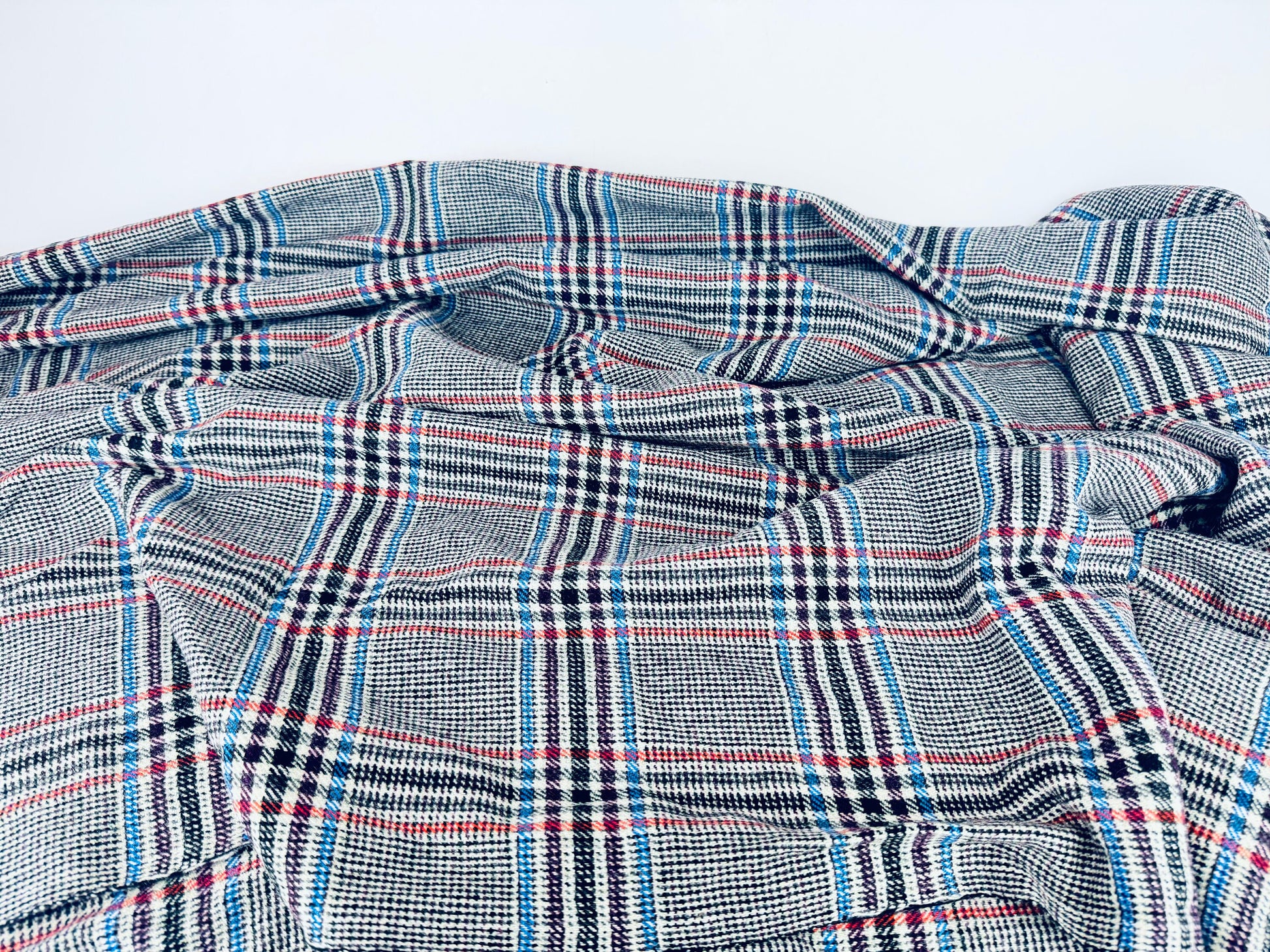 Product image for 'vintage grey black plaid wool fabric various sizes sold separately' (view 9dcab8)