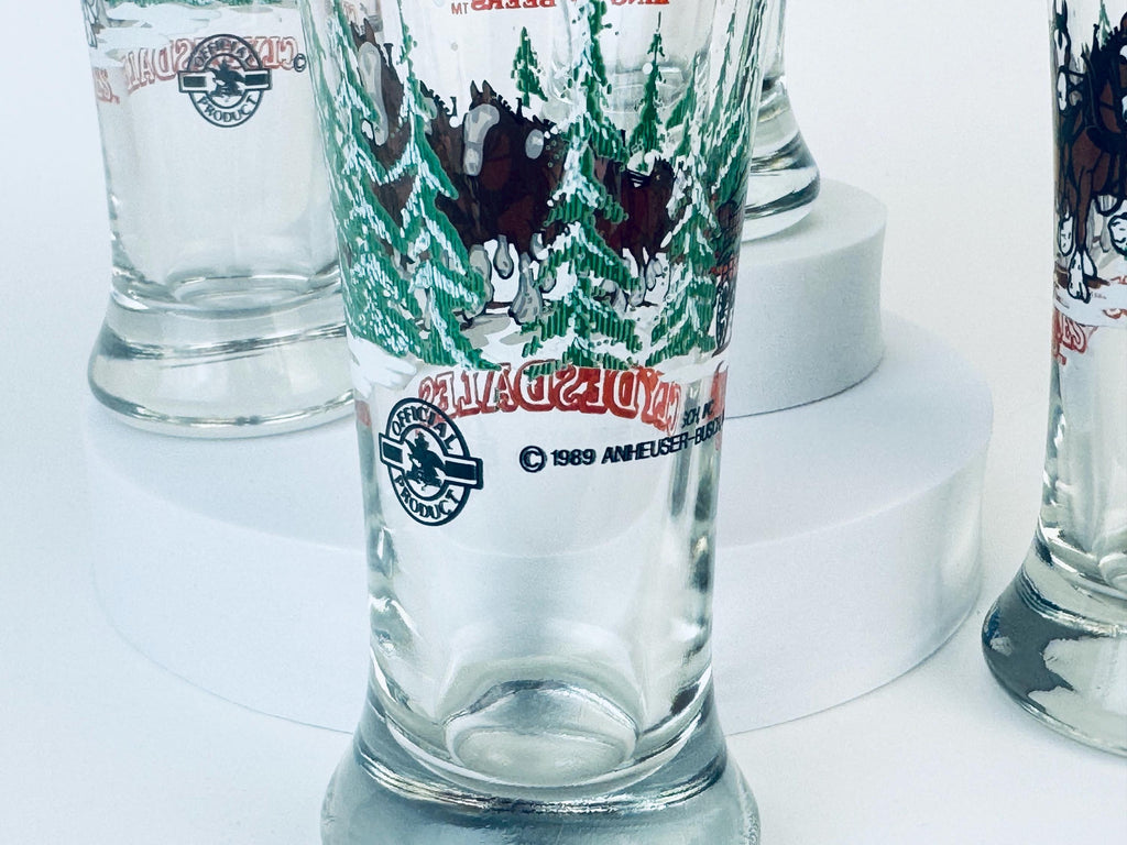 Product image for 'vintage budweiser clydesdale fluted beer glass set of four 4' (view cc9c49)