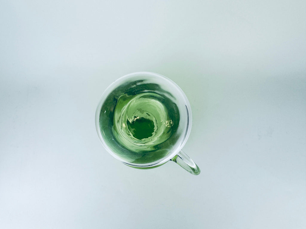 Product image for 'vintage mid mod bright green clear glass decanter pitcher barware gift' (view a14f4e)