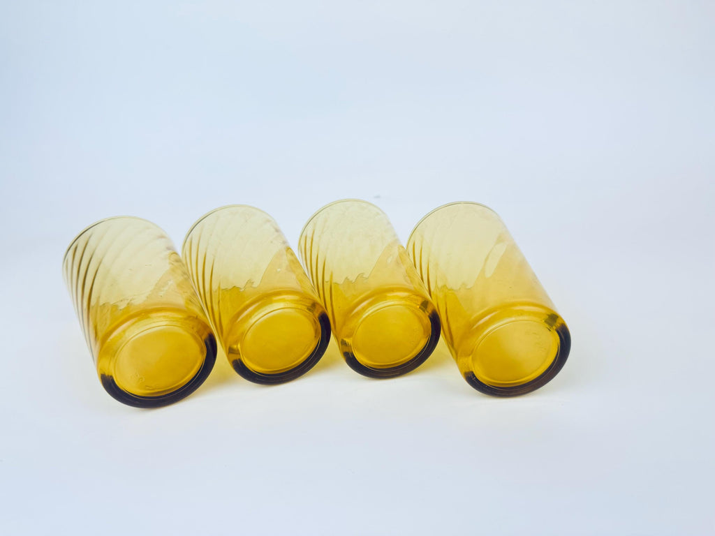 Product image for 'vintage amber swirl juice glasses set of four 4' (view 982c78)