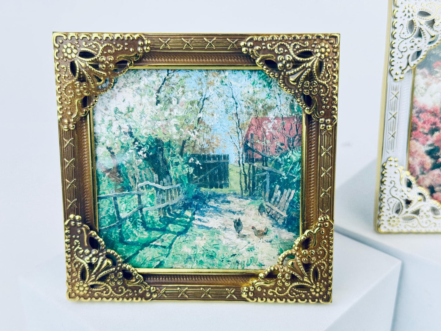 Product image for 'vintage ornate filigree square picture frames 3 x 3 new old stock sold separately' (view 8a7d37)