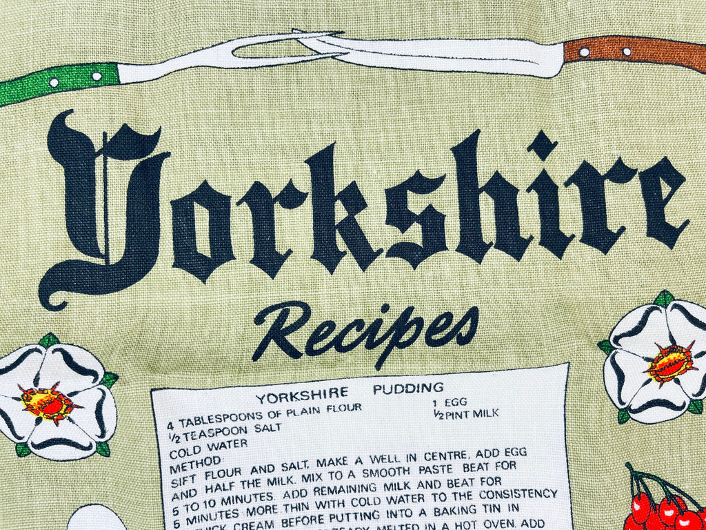 Product image for 'vintage yorkshire recipes tea towel irish linen kitchen art' (view f51862)