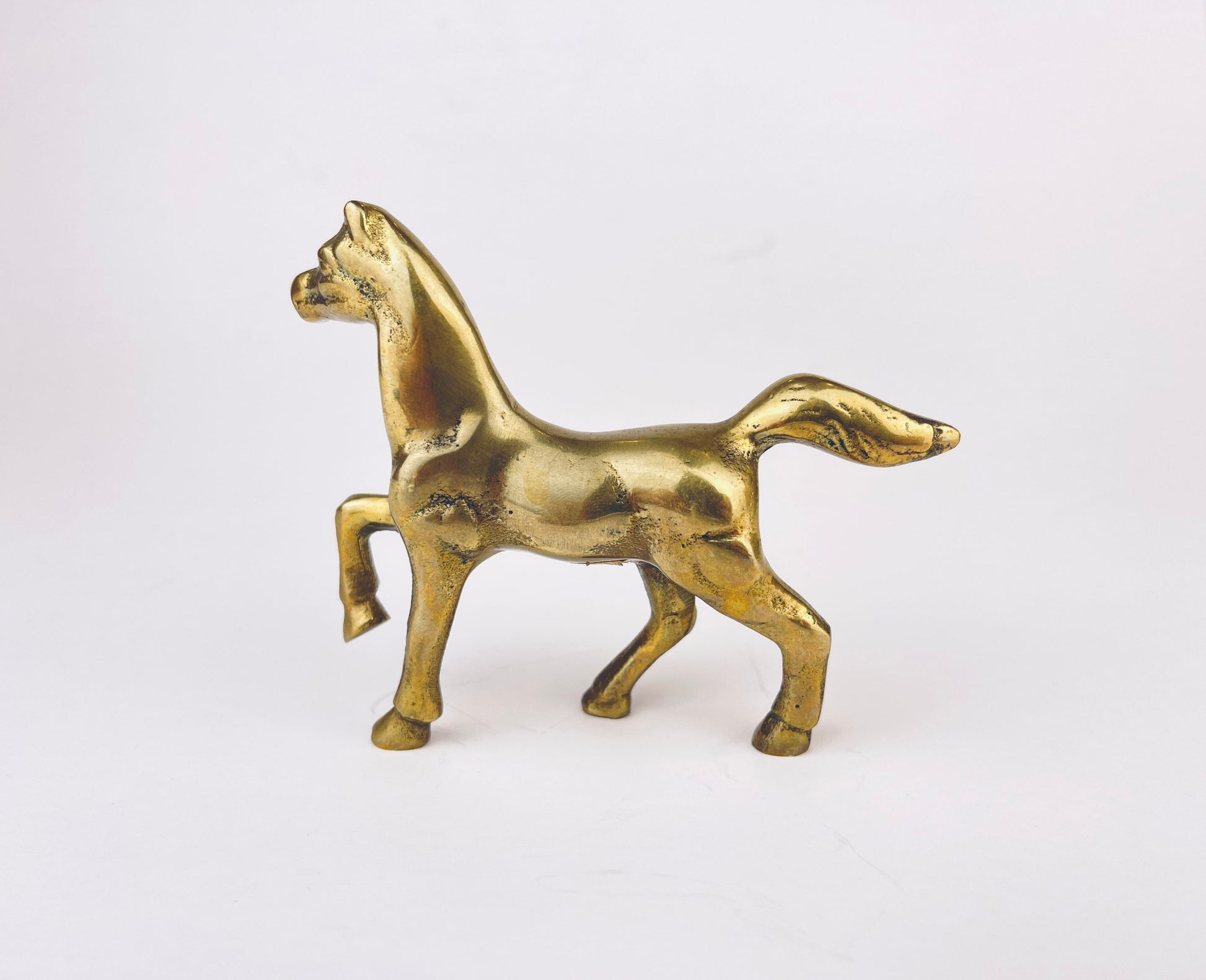 Product image for 'vintage solid brass tabletop horse sculpture' (view 1338a5)