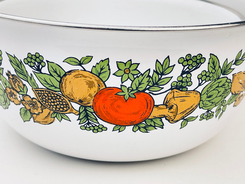 Product image for 'vintage levcoware enamelled nesting mixing bowls vegetable pattern set of two 2' (view eebb2d)