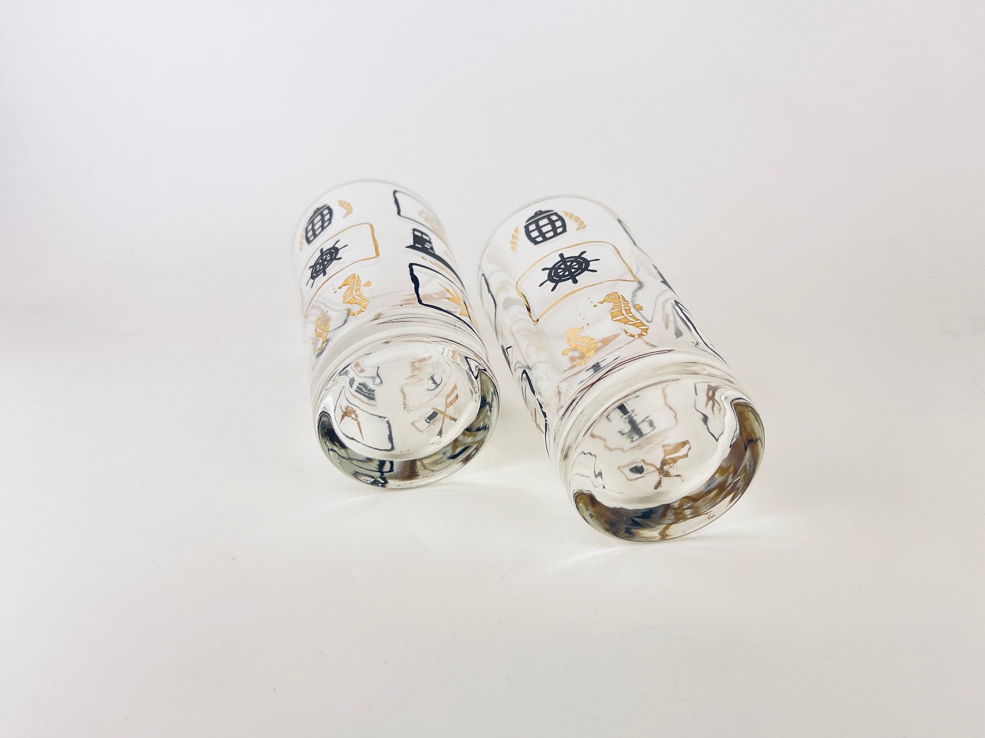 Product image for 'vintage dominion glass nautical pattern highball glasses set of two 2' (view 9d7b11)