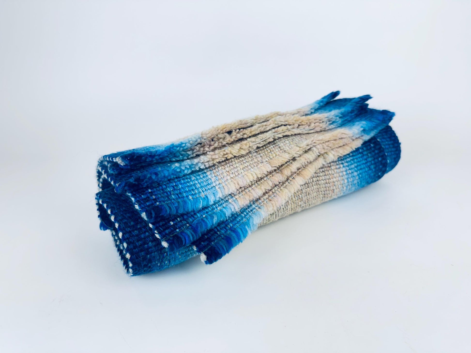 Product image for 'vintage rectangular blue beige stripped fringe style place mats set of six 6' (view 1dd6f7)