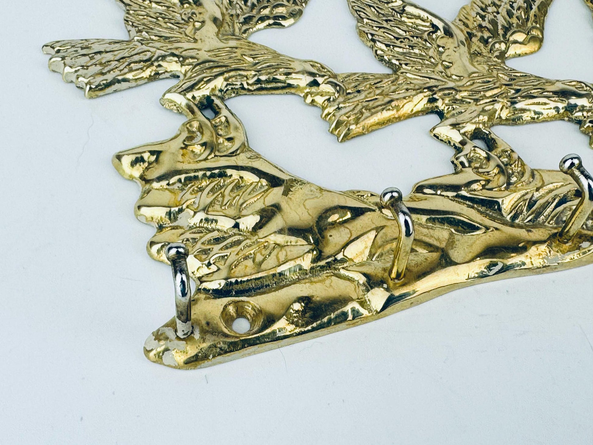 Product image for 'vintage brass wall key rack swooping eagles over water foyer accent' (view d9e280)