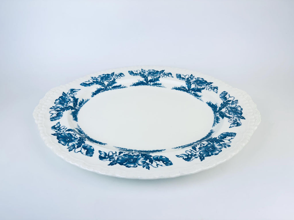 Product image for 'vintage antique blue white floral oval serving platter atlas grindley england' (view 7d5033)