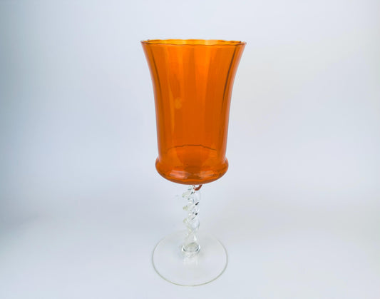 Product image for 'vintage orange italian empoli art glass twisted glass vase bowl' (view f0dc78)