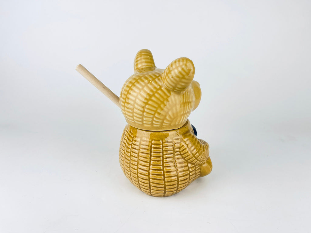 Product image for 'vintage glazed ceramic honey pot bear wooden honey dipper' (view 1d8d5f)