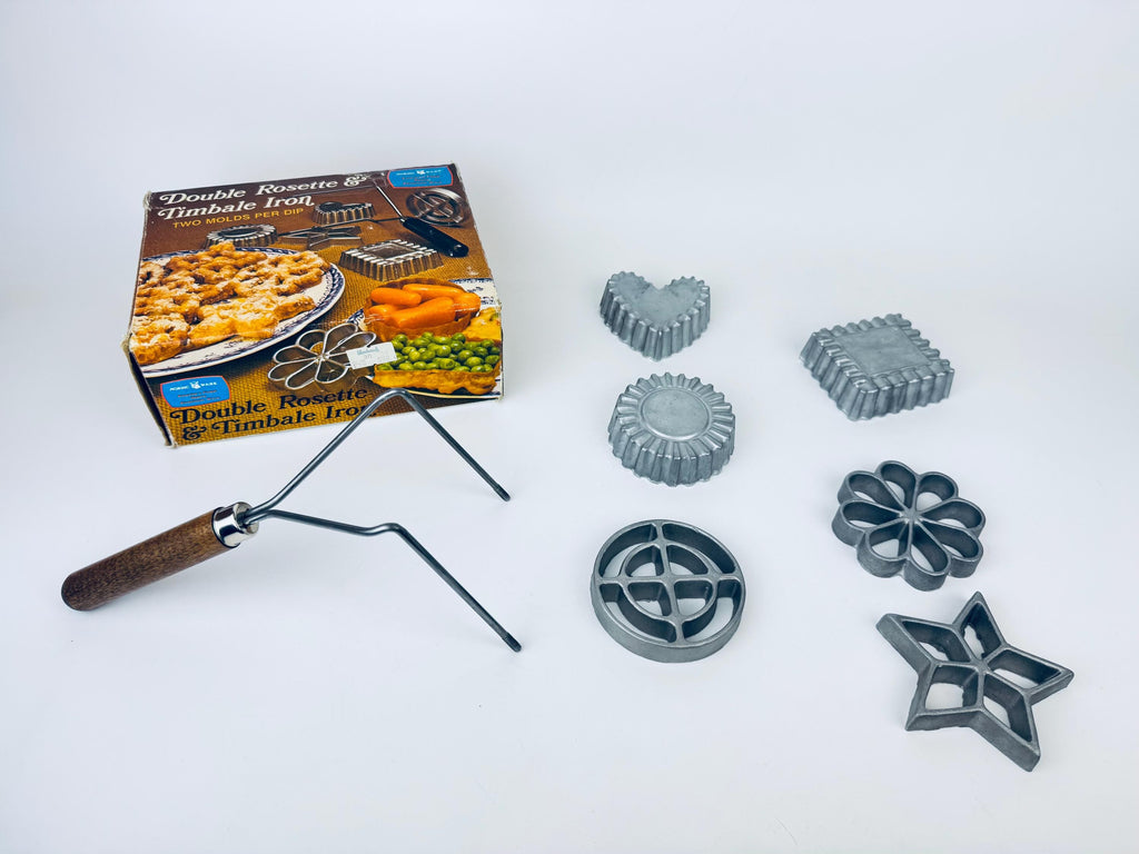 Product image for 'vintage nordic ware rosette timbale iron set scandinavian pastry molds' (view ce7e36)