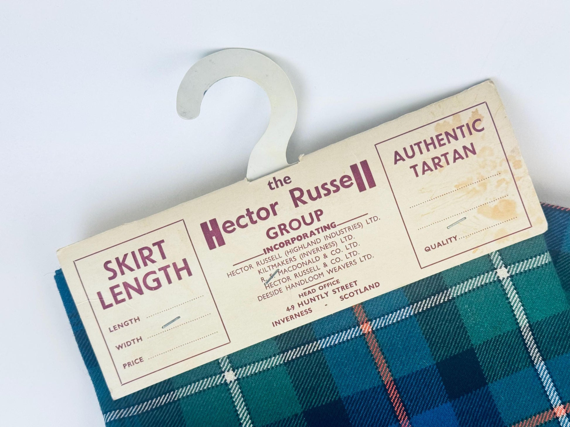 Product image for 'vintage authentic tartan plaid wool kilt fabric made in scotland the hector russell group' (view e1ca15)