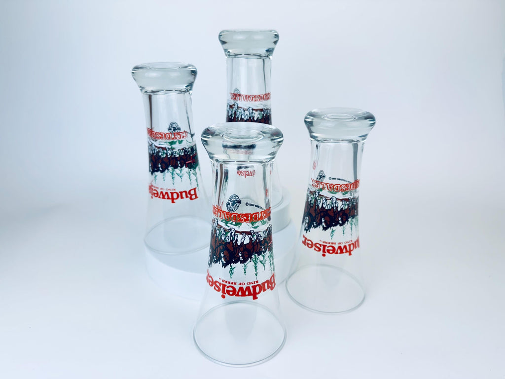 Product image for 'vintage budweiser clydesdale fluted beer glass set of four 4' (view c40fb3)