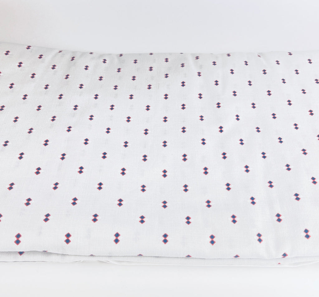 Product image for 'vintage texmade twin double sized single stitch flat sheet geometric double diamond pattern 80 20 cotton polyester made in canada' (view 32ac53)