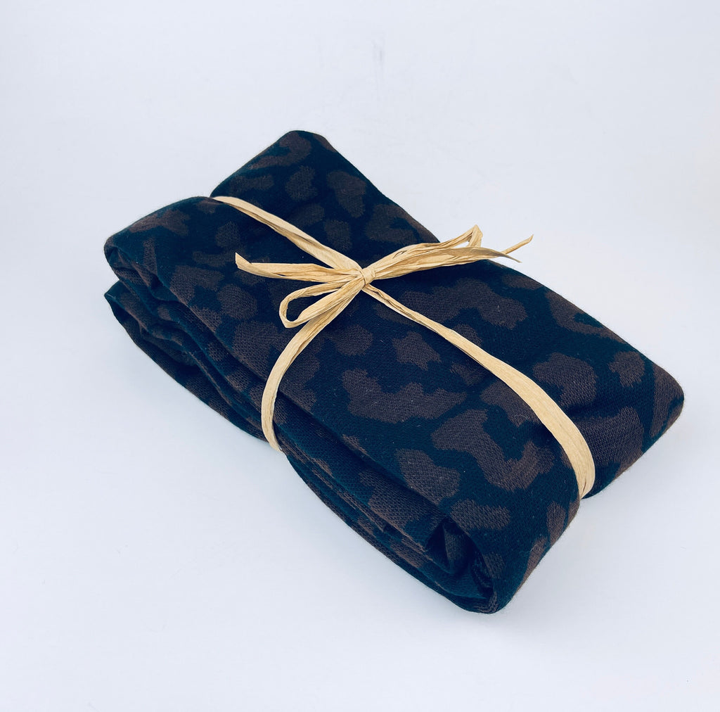 Product image for 'vintage eatons navy brown acrylic fabric animal print 46 x 64' (view 95cc64)
