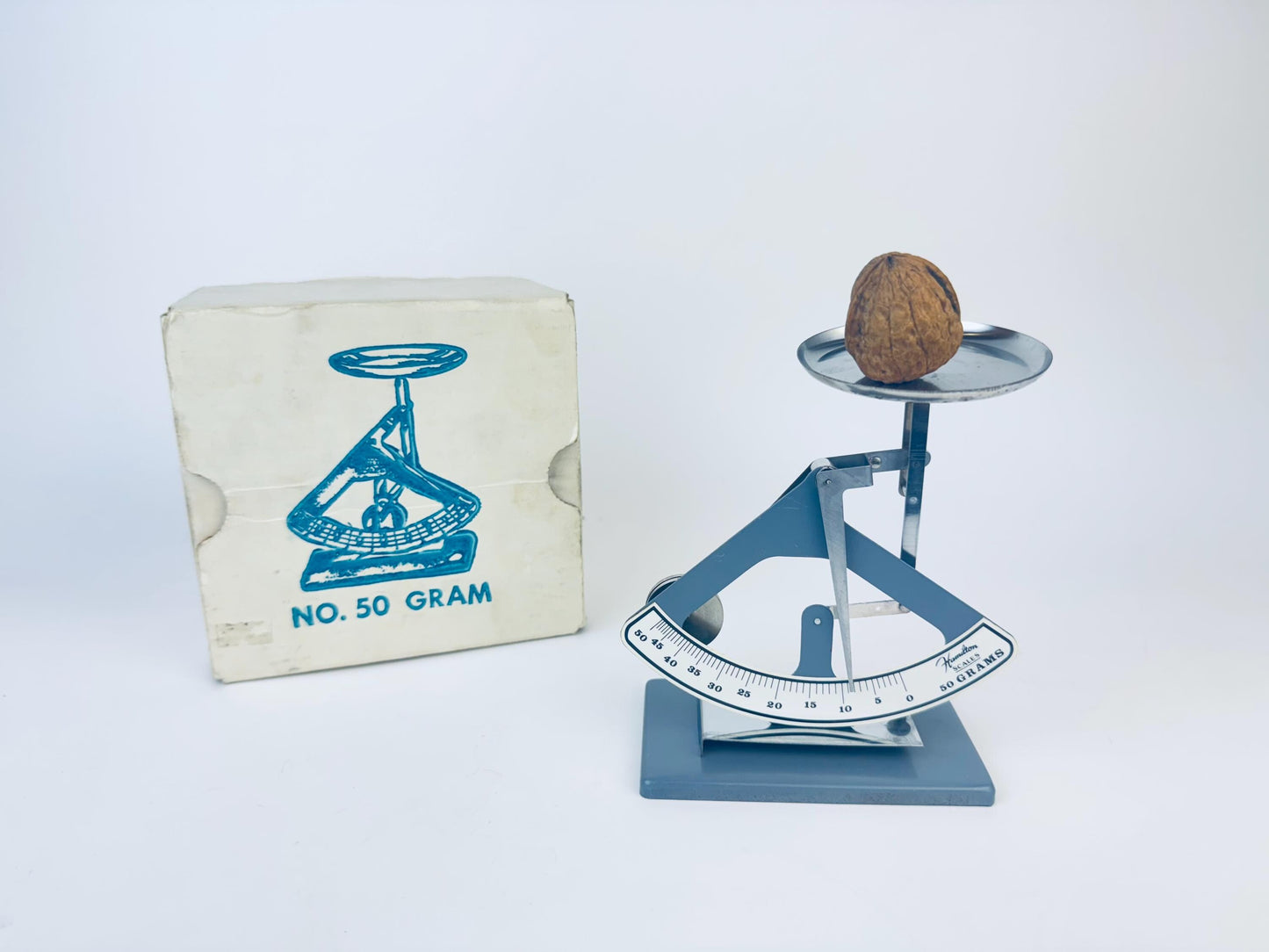 Product image for 'vintage grey silver hamilton weight scale no 50 gram penny scale' (view c3a468)