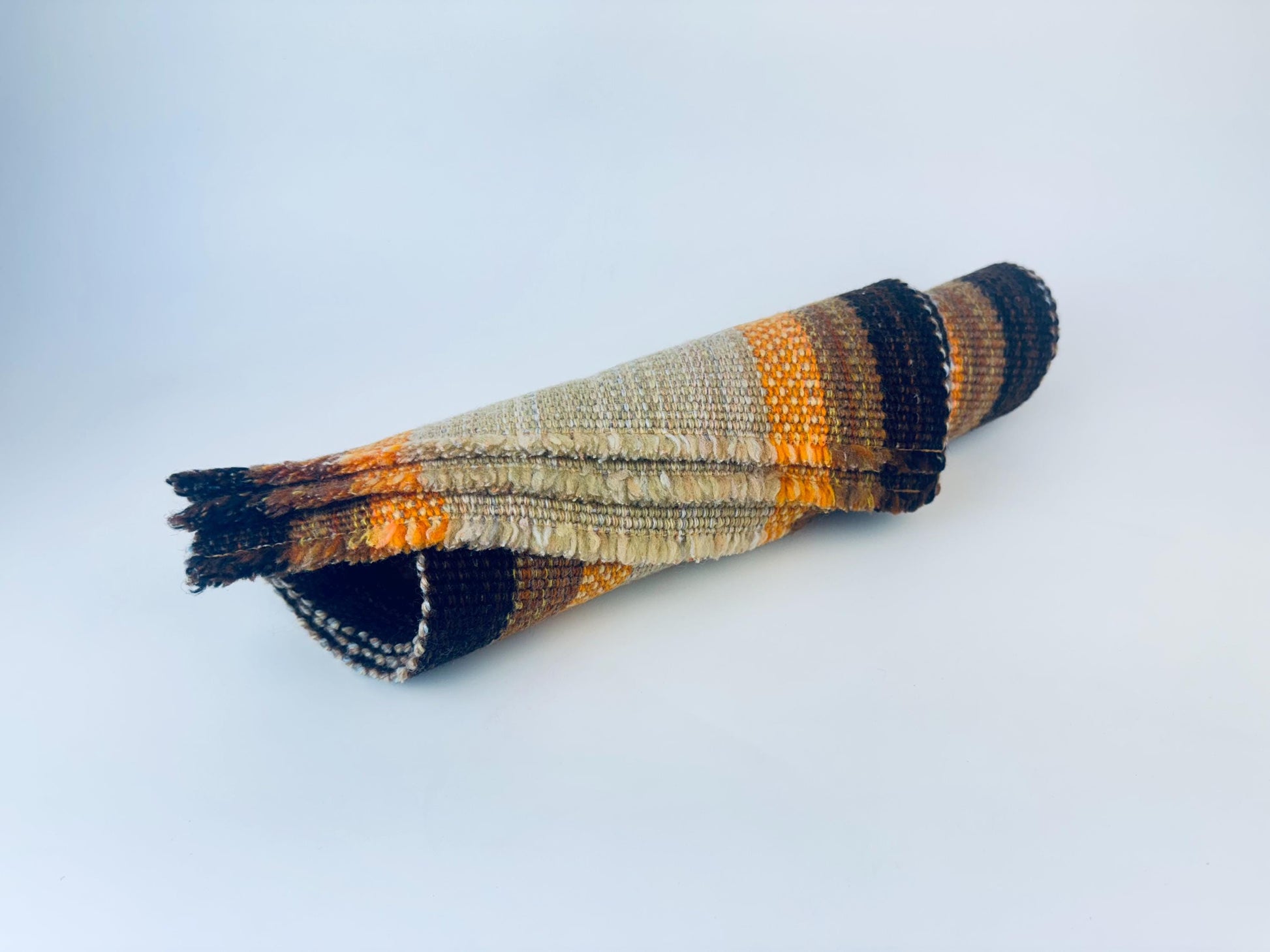 Product image for 'vintage beige brown striped fringe style place mats sets sold separately' (view 3e30ae)