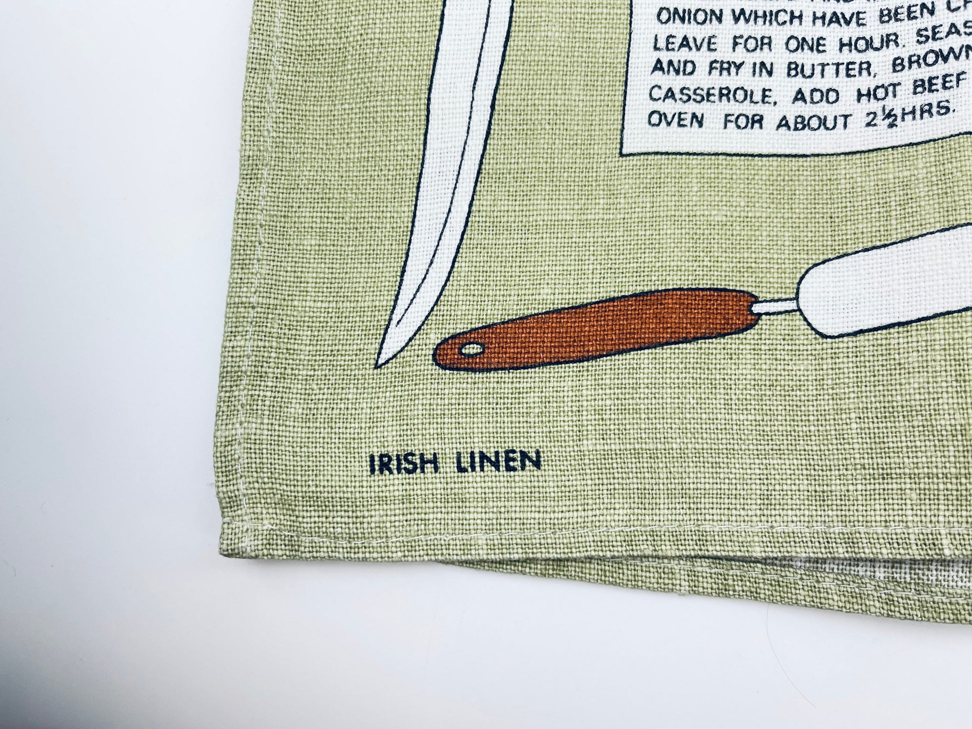 Product image for 'vintage yorkshire recipes tea towel irish linen kitchen art' (view 63ef32)