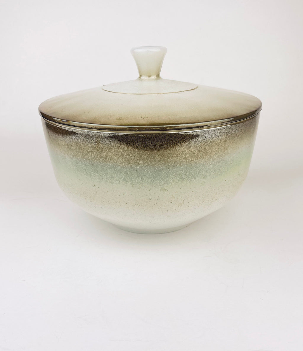 Product image for 'vintage mesa moss federal glass serving bowl ombre turquoise brown heat proof usa' (view 7de1ef)
