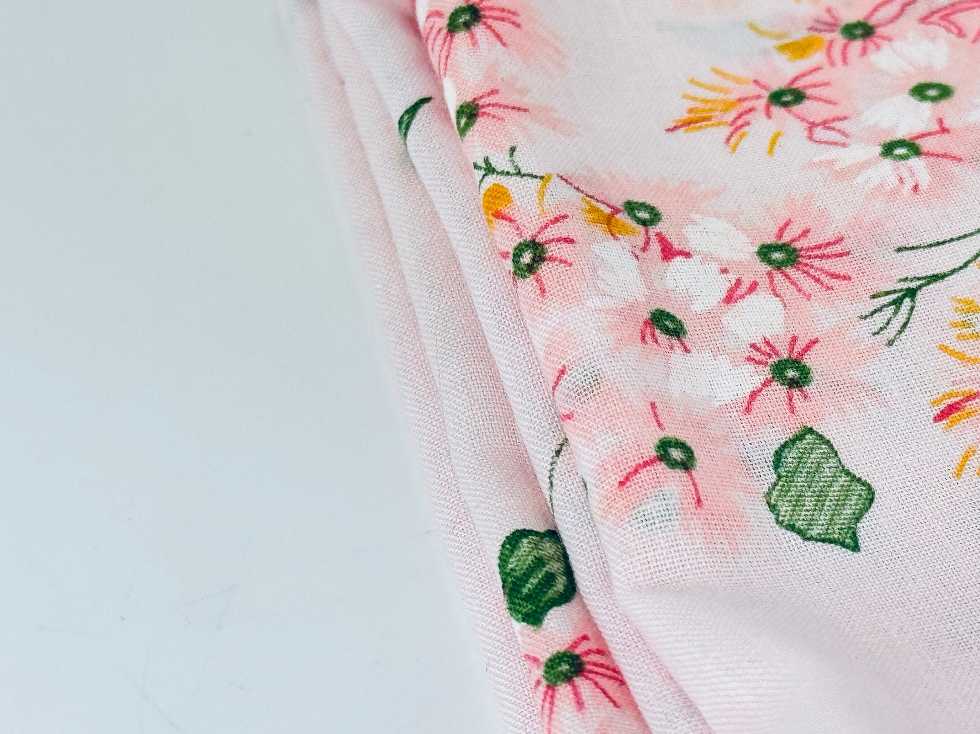 Product image for 'vintage light pink floral semi sheer cotton fabric 44 x 74' (view 22816f)