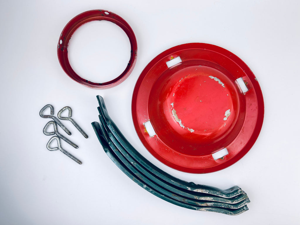 Product image for 'vintage metal christmas tree stand four legs for stability large ring stands any tree simpson sears' (view 755012)