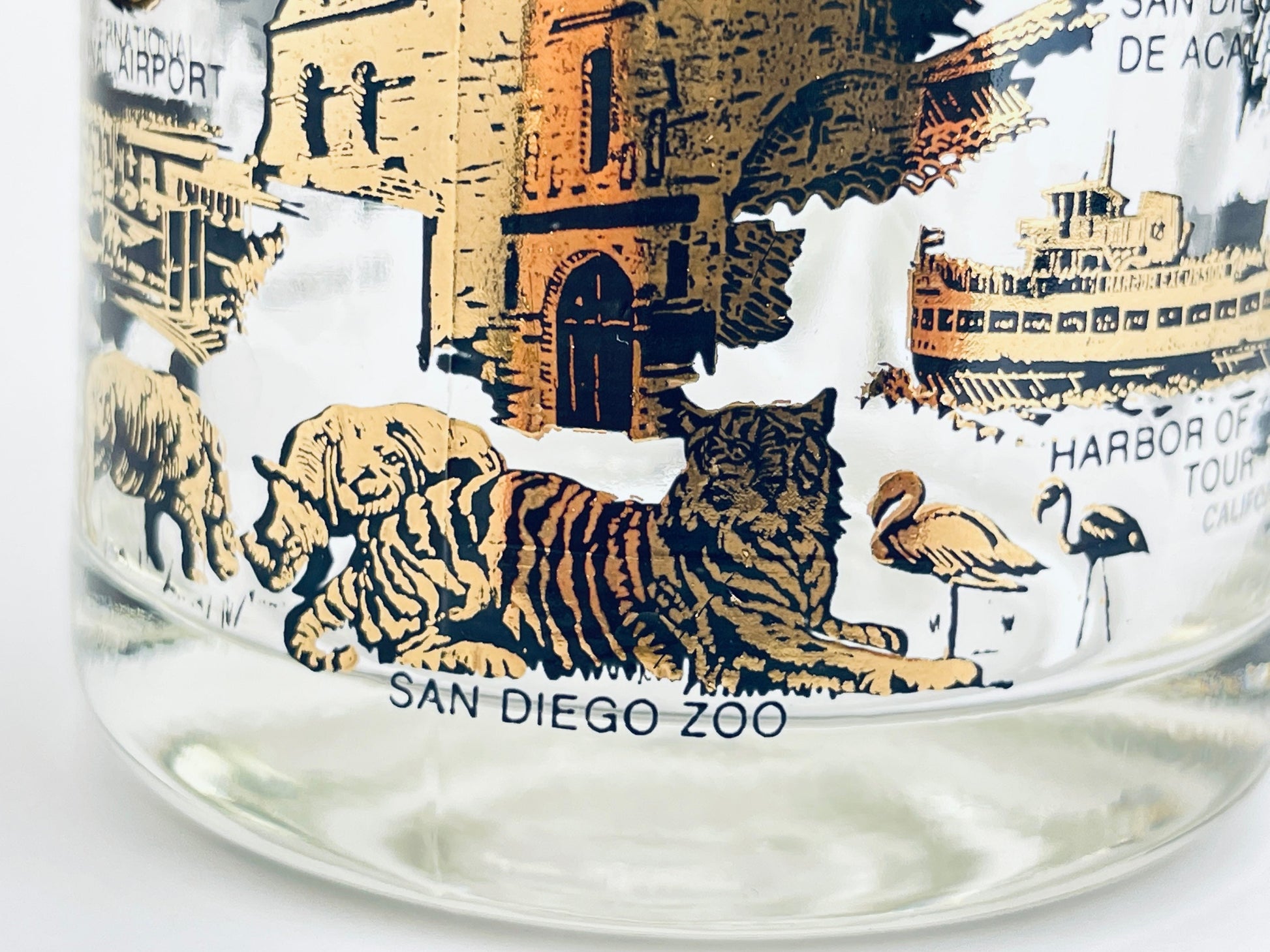 Product image for 'vintage san diego glass mug mid century california souvenir with heavy base' (view 245dcd)